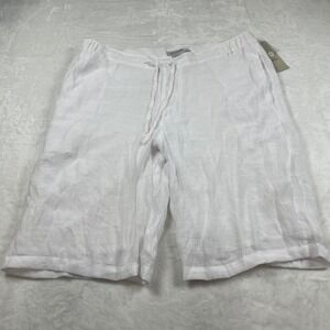 Mojito Collection Mens White Linen Blend Drawstring Shorts‎ XL 40-42 NWT Relaxed